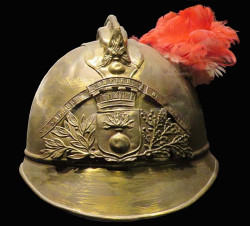 brass firemen s helmet